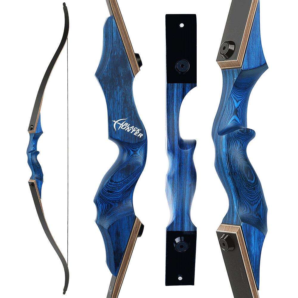 60" Archery Takedown Recurve Bow 2060lbs Wooden Hunting Target Black