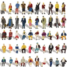 100pcs HO Scale Seated Standing People 1:87 Figures Passenger 50 Different Poses