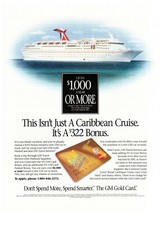 1993 GM MasterCard Gold Card Caribbean Cruise Vintage Print Advertisement