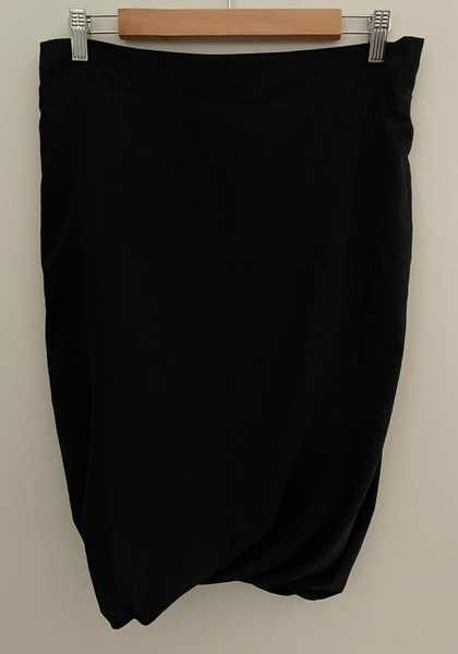 Zed Alliance Pencil Skirt Size 2 (Aus S) Bubble Hem Super Lightweight Black