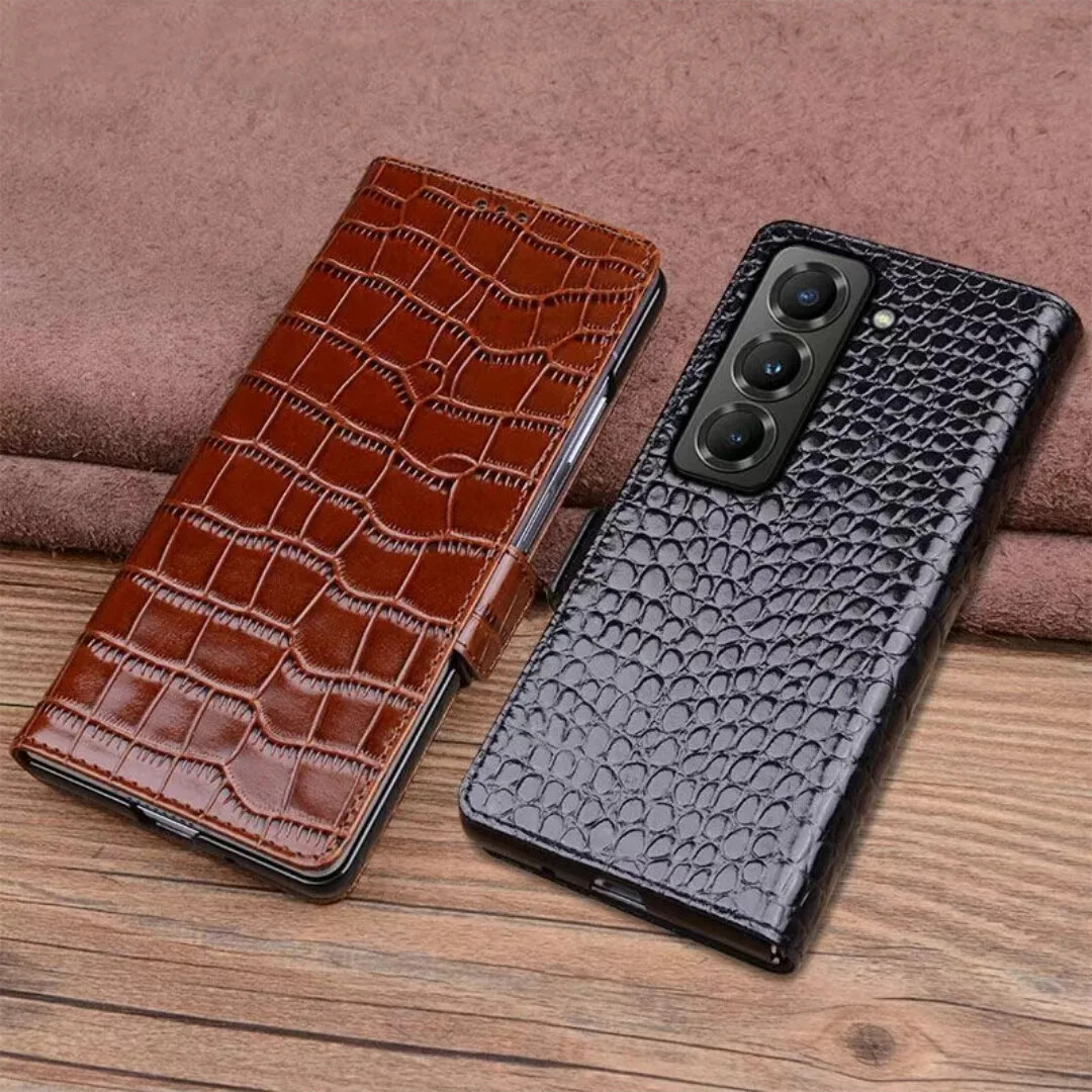 Genuine Leather Flip Case for Samsung Galaxy Z Fold SE 6 5 W25
