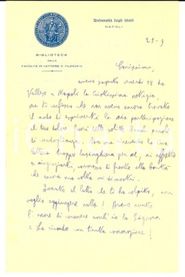 1960 Ca Universita Di Napoli Lettera Paolo Brezzi Per Condoglianze Autografo Ebay