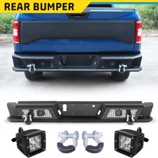 Rear Bumper For 2015-2017 2018-2020 Ford F150 w/LED Lights&D-Rings Shackles