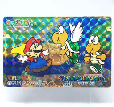 21 Mario vs Patapata Nokonoko Super Mario World CARD Nintendo TV phone Japan
