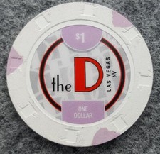 1 The D Casino - Downtown Las Vegas, Nevada - House Chip - Free Shipping