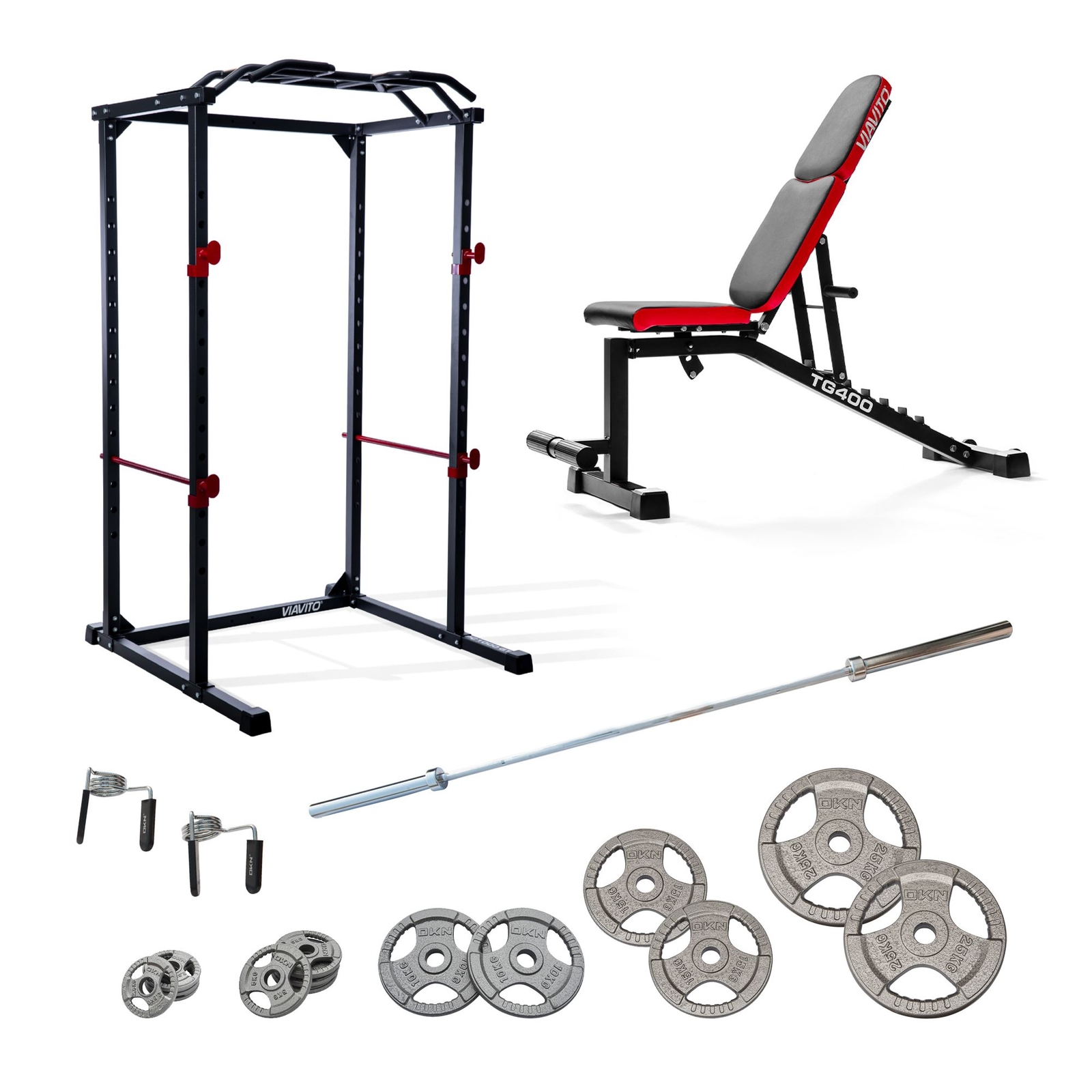 Viavito Home Gym and DKN Tri Grip Adjustable Olympic Weight Set eBay