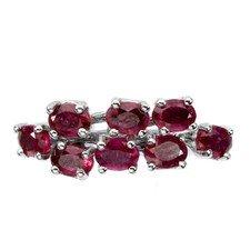 925 Sterling Silver Ring Oval Ruby Natural Gemstone Jewelry Size 7.5