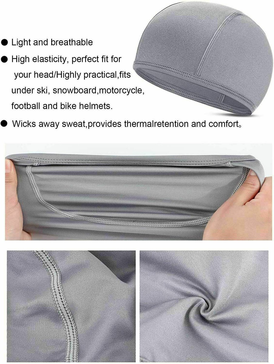 Skull Cap Helmet Liner Beanie Fits Under Helmets Cooling Mesh Cycling Running Ha - Foto 6