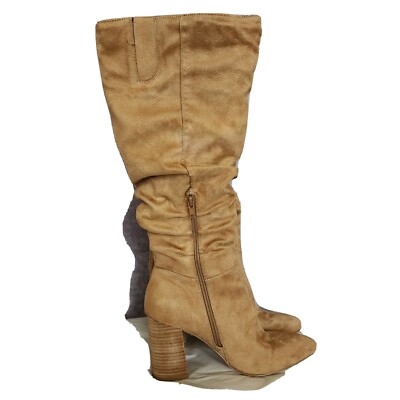 Carlos by Carlos Santana Women Knee High Slouch Boots Khandi Size US 8 Tan