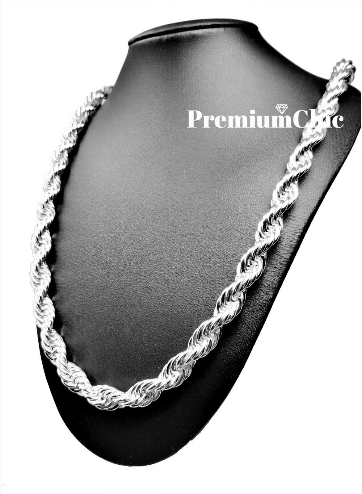 Rope Chain Necklace 3mm to 10mm 16" to 30" Stainless Steel Mens Hip Hop