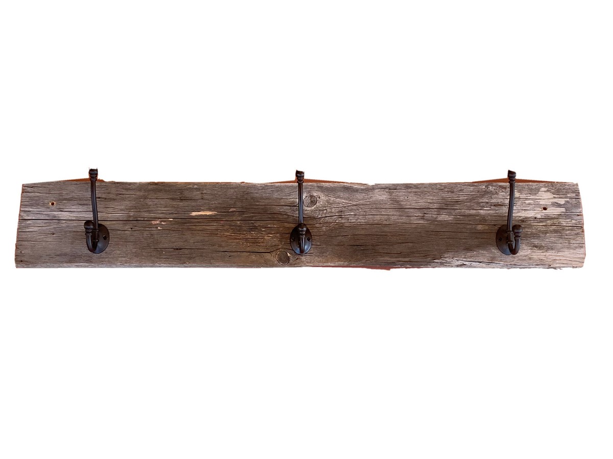 Reclaimed barn siding Rustic Wall Mount Coat Metal