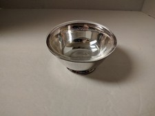 REED  BARTON WORLDS FINEST SILVERPLATED WARE FOOTED BOWL W/PLASTIC INSERT 2.5"H