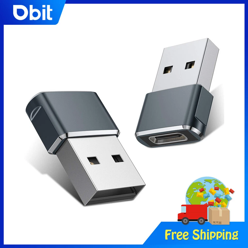 3-PACK USB C 3.1 Type C Female to USB Type A Male Port Converter Adapter Silver - Image 2 of 4