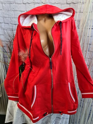 Sweatjacke Jacke Parka Janet und Joyce Gr. 42 bis 46 rot meliert (2 746) NEU