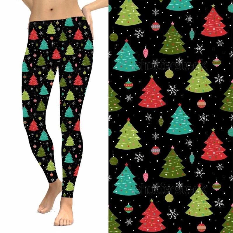 Christmas Tree Ornament Snowflake Holiday Women's Leggings TC2 Ext Plus Sz  20-26