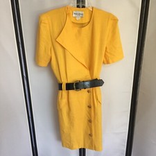 Danny  Nicole Vintage Early 90s Womens Size 10 Bright Yellow Dress A7