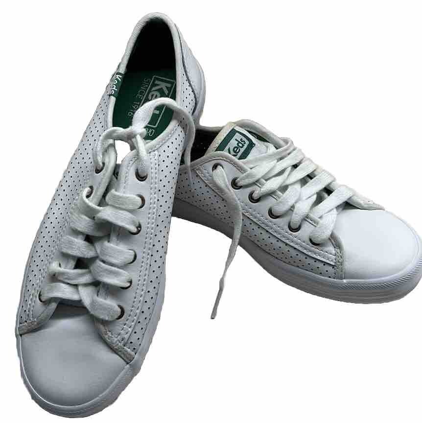 Keds Kickstart Perforated Leather Sneakers Keds Shoes Womens