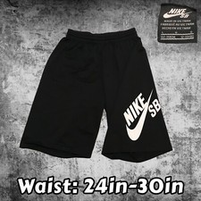Y2K Nike SB Shorts Black Skateboard Swoosh Graphic Size Youth Large 12 / 13 Yrs
