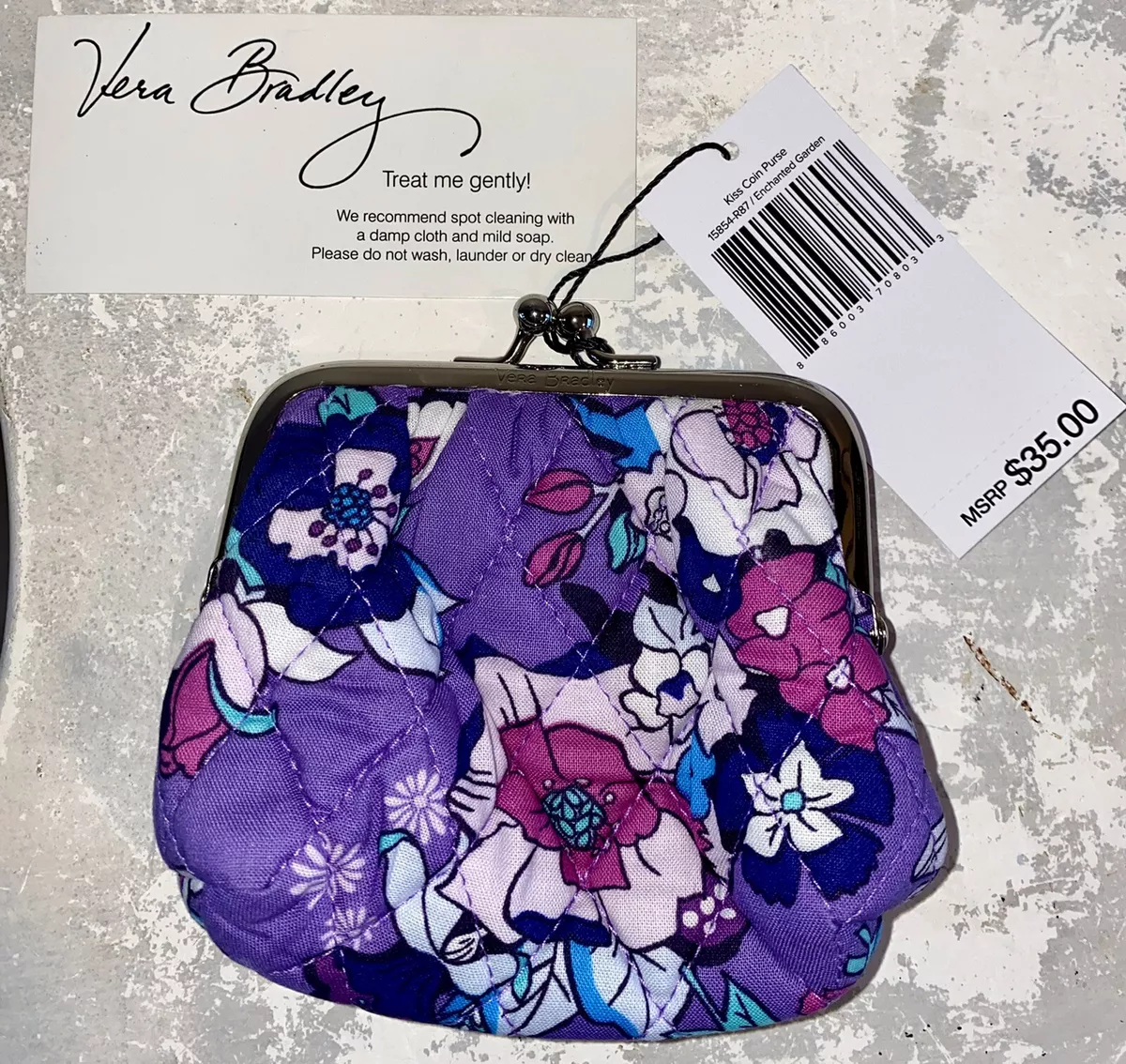 Vera Bradley Kiss Coin Purse Enchanted Garden Kisslock Change NWT MSRP $35  | eBay