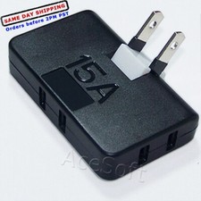 Rotating 1 to 3 Multifunctional Socket Power Splitter Convert Adaptor US Plug US