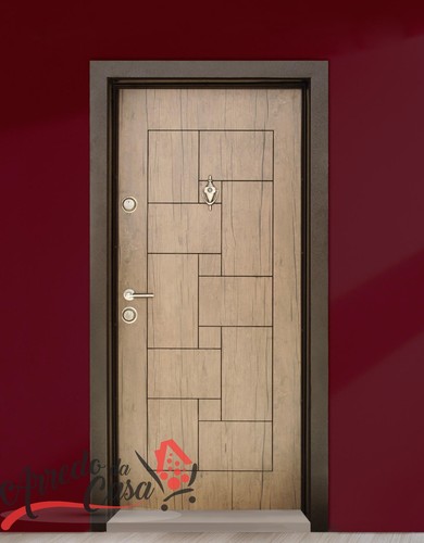 PORTA BLINDATA MARRONE OCRA LAMINATA 92X200 PL4 - Foto 1 di 2