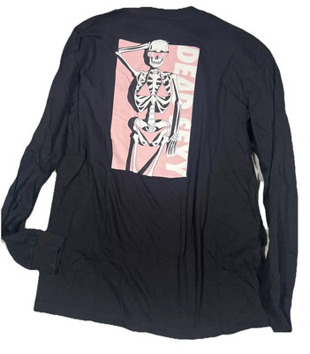 Chomp Dead Sexy Long Sleeve Shirt L Black Skeleton Graphic Tee Halloween Goth