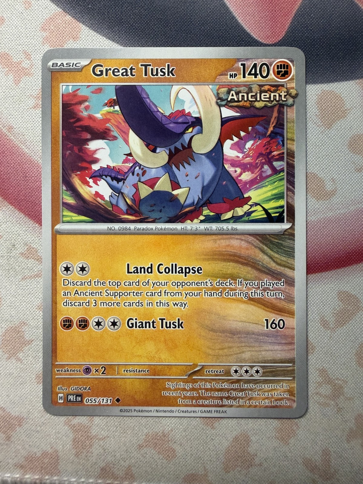 Great Tusk Uncommon SV: Prismatic Evolutions 055/131 NM English Pokemon Card