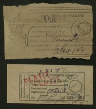 Romania 1920 s telegram receipts?