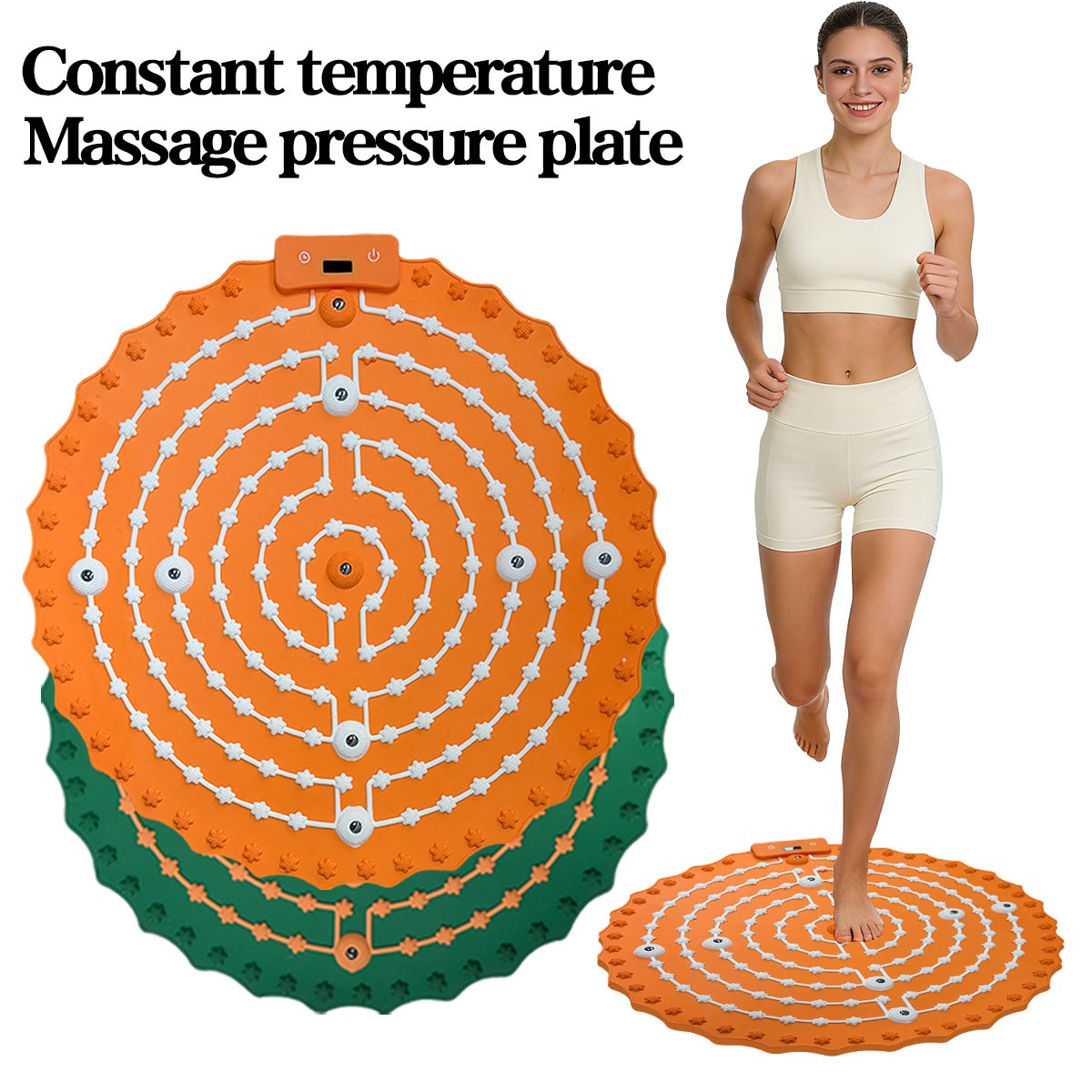 24“ Foot Acupressure Massage Mat Heating Pressure Board Yoga