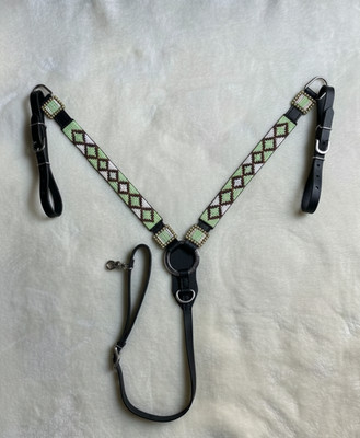 Martin Saddlery Western Premium Leather Equestrian Bead Headstall, Breast Collar