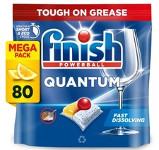 Image of Finish Powerball Supercharged All In One Max Lemon Dishwasher Tablets - 80 Count