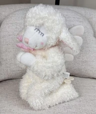 RUSS Good Night Prayer Lamb Plush MUSICAL Angel Wings Kneeling Pink Gingham Bow
