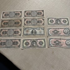 Vintage Banco de México Peso Notes (1, 5, 10 Pesos) – Mid-20th Century – Lot