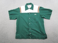 Vintage 1960's-70's Hilton Button-Up Bowling Shirt Size M Rockabilly Retro Read