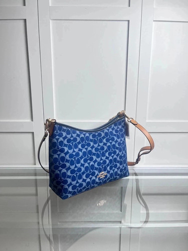 COACH CY702 Laurel Shoulder Bag Signature Denim Natural Outlet NEW from Japan