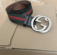 Cintura Gucci 100% autentica 114984 taglia 95/38 verde rosso prezzo di listino £315
