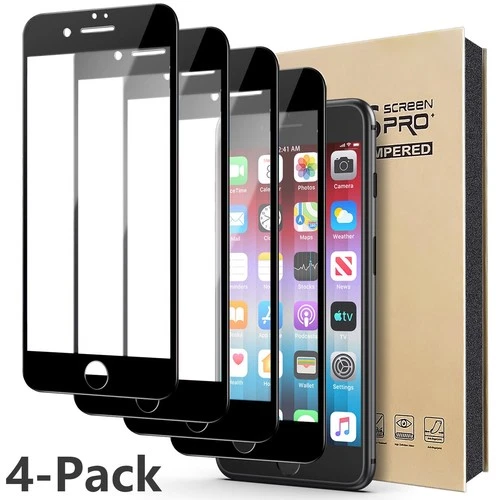 (4 Pack) Full Cover Tempered Glass Screen Protector For iPhone SE 3rd & 2nd Gen