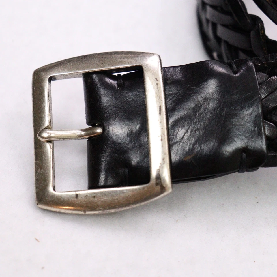 Vintage John Varvatos Men’s Black Braided Leather Belt Size 34/85 Made in Italy - Image 3 of 4