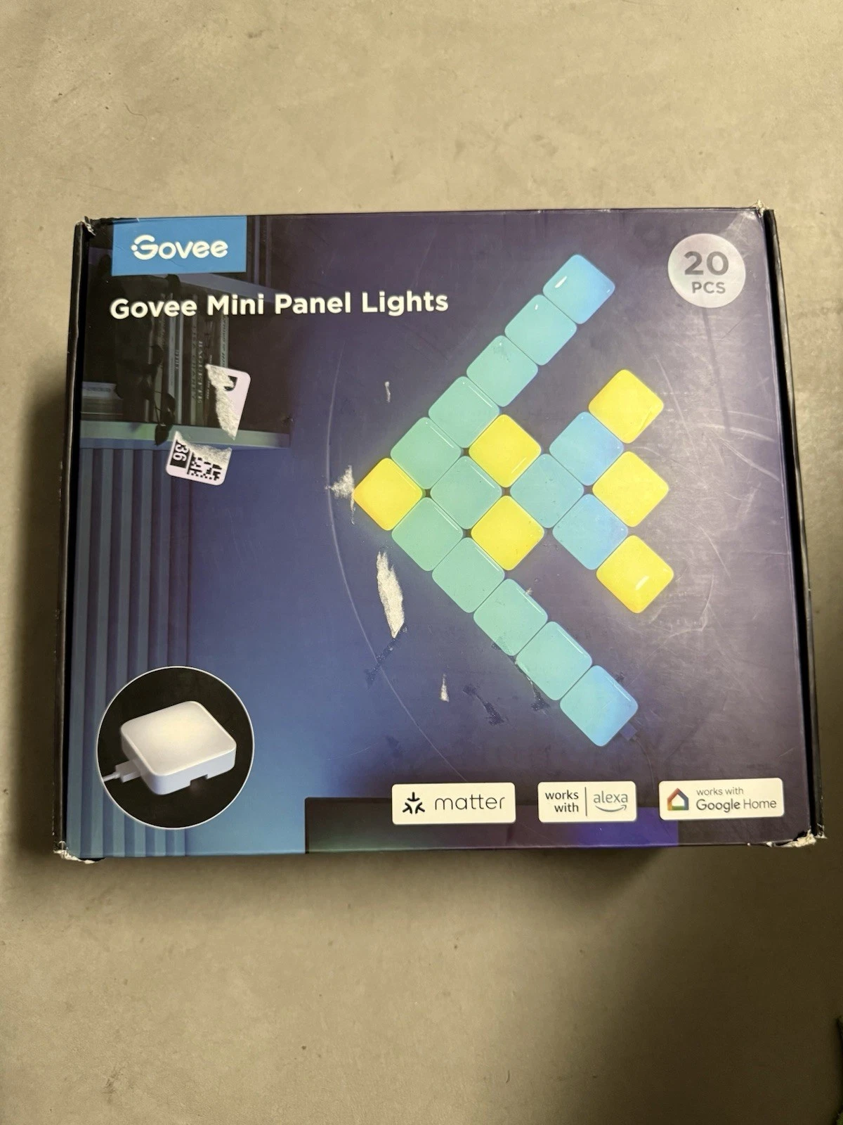 RGBIC Mini Panel Lights - Smart LED Wall Decor, Sync with Music, 20 Pcs