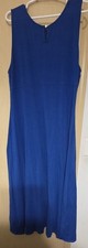 TALBOTS Women’s Blue Sleeveless Maxi Dress Sz XL Cotton/modal Blend Comfort 