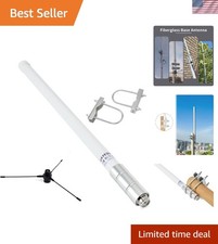 UHF Fiberglass Antenna with Ground Plane Kit, 400-470mhz GMRS Base Antenna, 1...