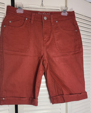 Gloria Vanderbilt 98 cotton sz 8 slimming effect bermuda shorts burnt orange