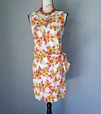 Vintage Guess Georges Marciano Floral Tie-Side Sheath Dress Sleeveless Sz.Medium