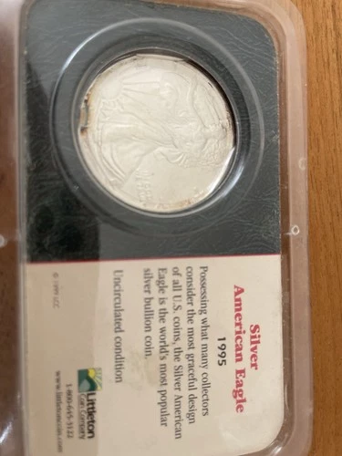 Silver American Eagle 1995 Uncirculated Silver Bullion Coin Littleton Holders