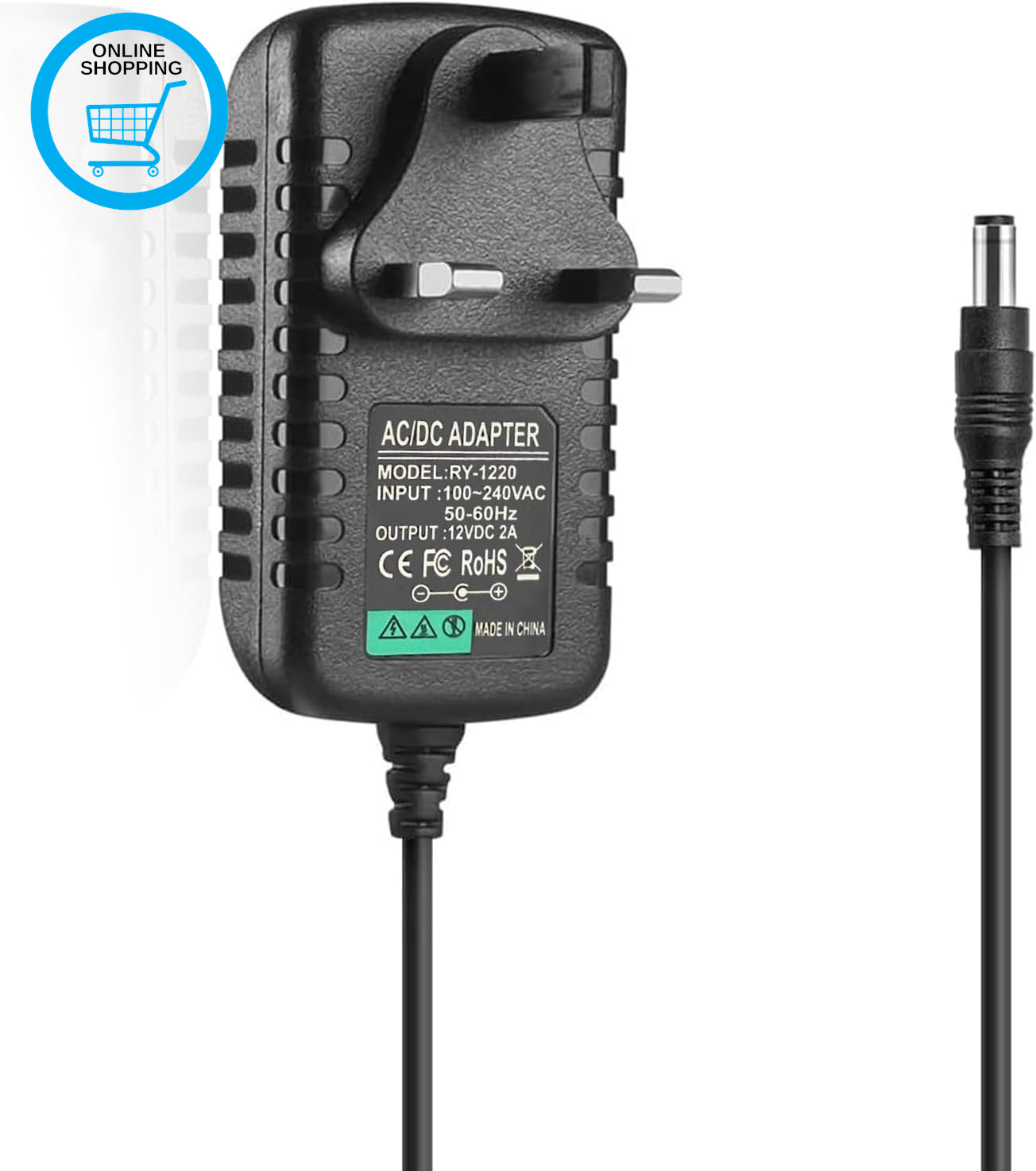 12V 2A Power Supply Adapter, AC Adapter 100-240V to 12V DC Power Adapter 5.5Mm X