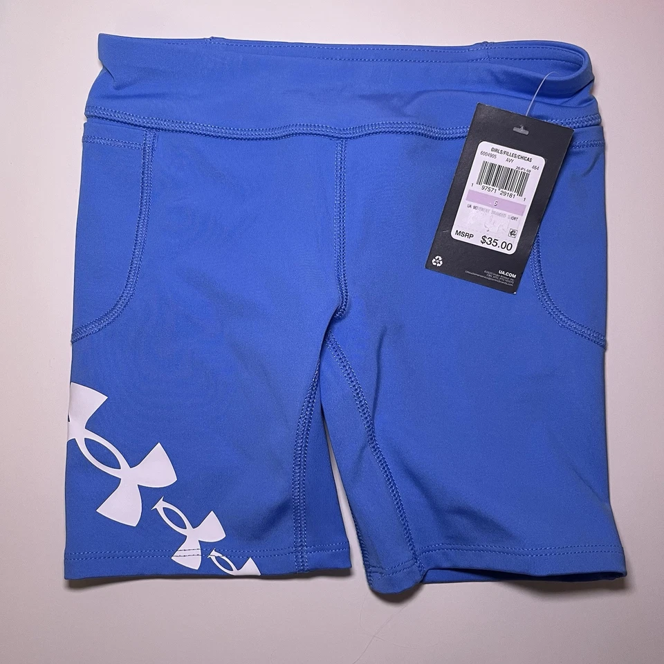 Under Armour Niñas Talla 6 Verano Pantalones Cortos y Top Lote de 3 Piezas Azul Naranja Dri Fit NUEVO Foto 2 de 4
