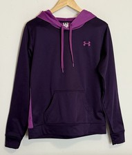 Under Armour Hoodie Women  s Pullover Hooded Sweatshirt Size M Purple Logo