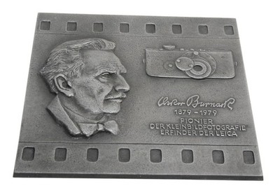 Leica Oskar Barnack 100 Year Commerative Anniversary Plaque Pewter Plaque