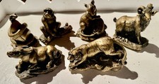 6 Estatuillas Zodia Chinas Feng Shui Color Bronce 4 pulgadas Tigre, Serpiente, Se Vende Por Separado