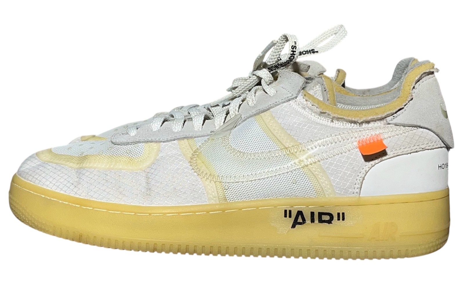 A04606 100 Off White x Nike Air Force 1 osso chiaro bianco taglia 8 5 US